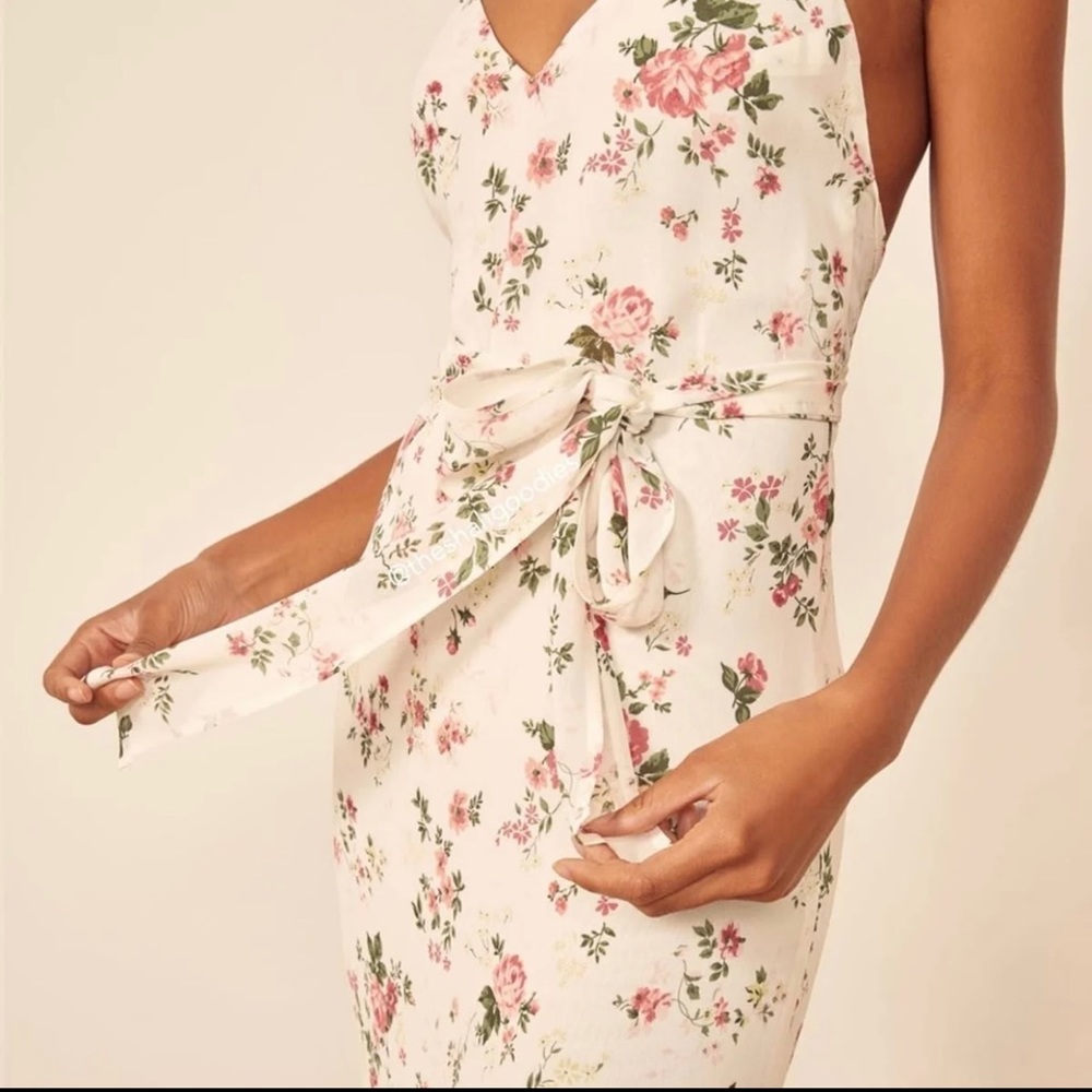 Reformation Dietrich Flourish Dress Size 12 - Picture 8 of 8